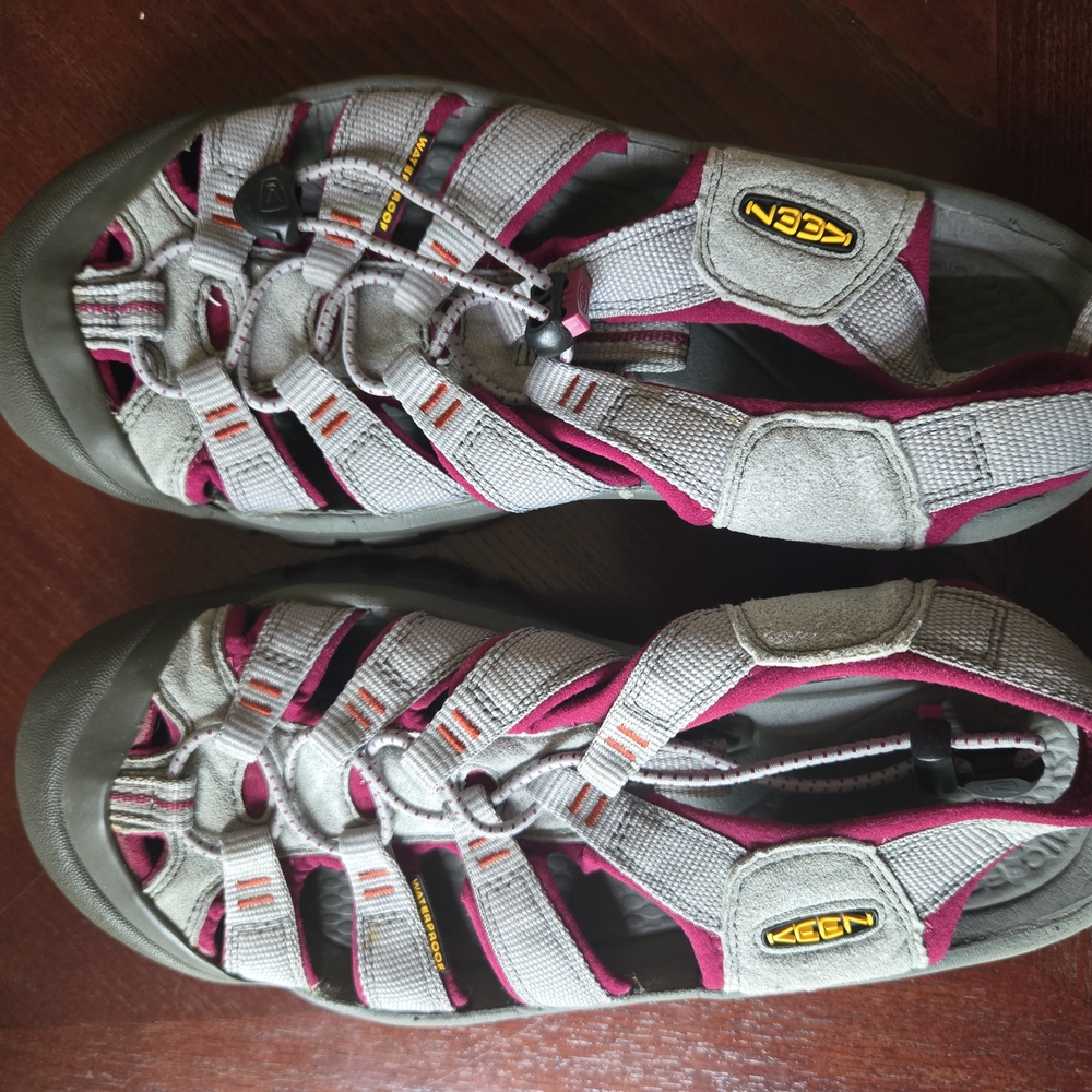 Keen Gray and Pink Sandals with Adjustable Straps